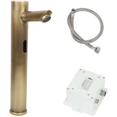 Vtizikl Robinet de capteur infrarouge intelligent en laiton à économie d'énergie Intelligent Automatique Simple Froid Chaud et Froid Sous le bassin Capteur Capteur pour salle de bains