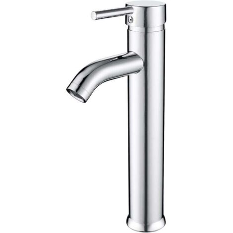 Vtizikl Robinet de salle de bain, robinet de lavabo, eau chaude et froide réglable, avec tuyau d'arrivée d'eau de 60 cm de long