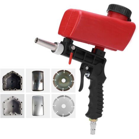 Vtizikl Sableuse Portative, Kit de Pistolet de Sableuse Portable Petite Buse Pistolet de Sablage Pneumatique Sablage au Verre, pour Enlever Les écailles de Peinture Rouille