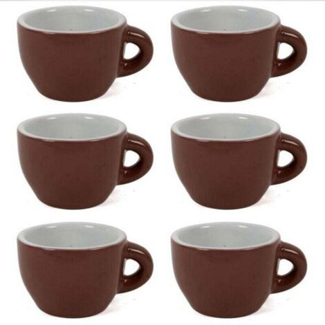 Vtizikl Servizio Set 6 Tazzine Da Caffe Tazzina Bassa In Ceramica Marrone Da Cucina -