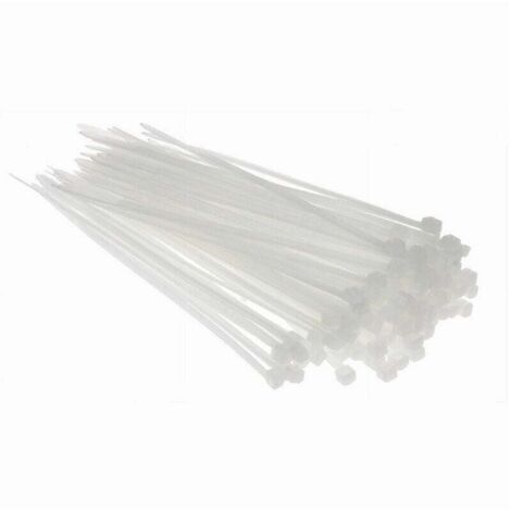 Vtizikl Set 100 Pz Fascette Serracavo Autobloccanti In Nylon Bianco 2.5mmx100mm 25-100-b -
