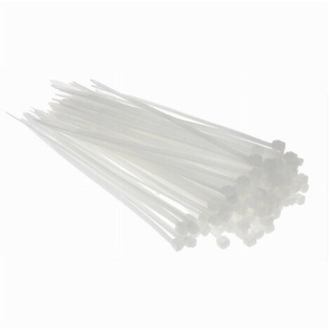 Vtizikl Set 100 Pz Fascette Serracavo Autobloccanti In Nylon Bianco 2.5mmx100mm 25-100-b -