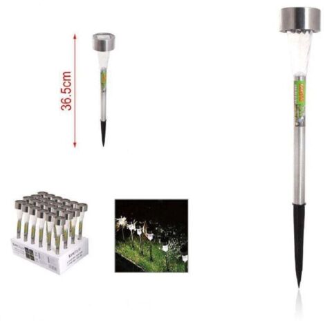 Vtizikl Set 12 Pz Lampada Solare Led Decoro Giardino 36.5 Cm A Picchetto Silver 2002987 -