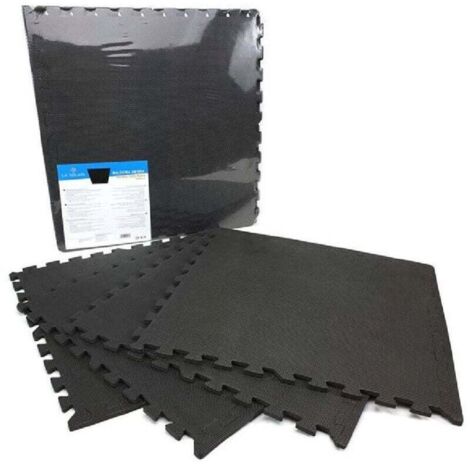 Vtizikl Set 4 Pezzi Piastrella Eva Colore Nero 60 X 60 Cm Tappeto Puzzle Multiuso 194701 -