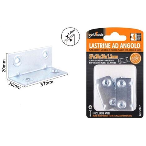 Vtizikl Set 4 Pz Lastrine Lastrina Ad Angolo Angolare 37x20x20x1.2 Mm Viti Mobili 57127 -