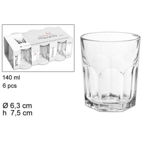 Vtizikl Set 6 Bicchieri Trasparenti 140ml In Vetro Da Tavola Acqua Bevanda Calda The -