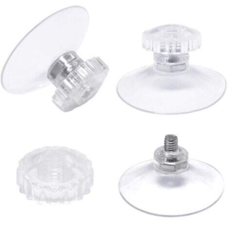 Vtizikl Set di 30 ventose con filettatura e dadi zigrinati Ø 45 mm, trasparenti, per auto, campeggio, finestra, parasole