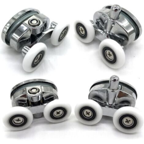 Vtizikl Set di 4 rulli per porta doccia – due ruote – ovali – forma a farfalla (23 mm)