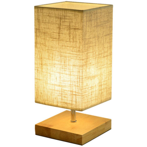 Vtizikl Simple en bois art lin nuit lampe chambre lampe de chevet hôtel hôtel lampe lampe de table