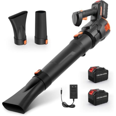 Vtizikl Souffleur Feuille, Puissant Souffleurs de Feuilles sans Fil avec Vitesses Réglables, Souffleur Jardin avec 2 Batterie 4,5 Ah et Chargeur, Léger Leaf Blower avec 3 Tubes pour Cour Pelouse Jardi