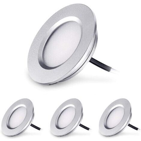 Vtizikl Spot encastrable salle de bain 3W 12V – Lot de 4 – Lumens 240 – Blanc chaud 3000K – IP44 – Installation facile sans vis
