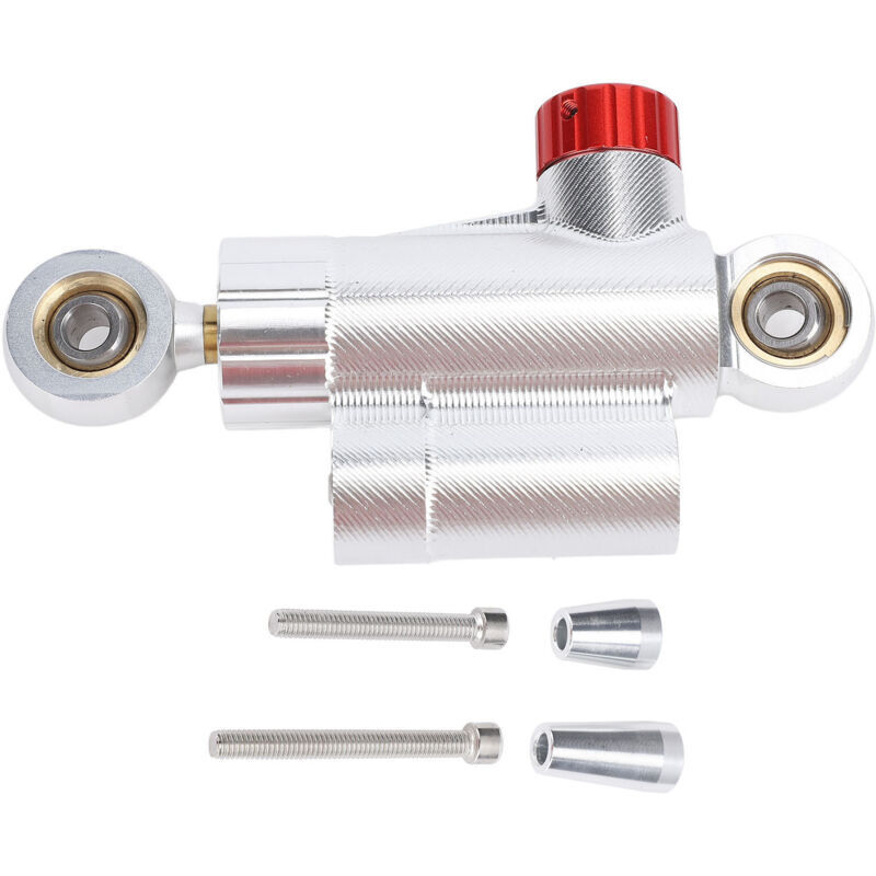Vtizikl Stabilisateur d'amortisseur de direction de moto, alliage d'aluminium CNC, réglable, contrôle sûr, stabilité améliorée pour motos, argent