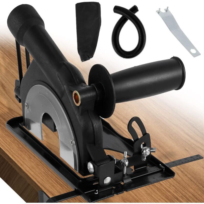 Vtizikl Support de rail de guidage pour meuleuse d'angle Ø 100/125 mm, cadre de protection pour coupe en fer, angle réglable 0-45°, profondeur de