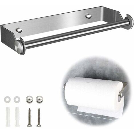 Vtizikl Support pour Porte Papier Cuisine Essuie Tout en Acier Inoxydable Derouleur Essuie Tout Distributeur Dérouleur Essuie Tout Porte Rouleau de Cuisine Mural pour Armoire Salle de Bains Toilette
