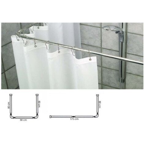 Vtizikl Supporto Tenda Doccia In Acciaio Grigio Bagno 90x90x90 Bastone Asta Telaio Curvo -