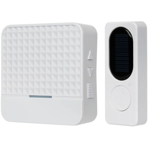 Vtizikl Système d'alarme de sonnette sans fil solaire étanche, portée de 300 mètres, 52 anneaux avec lumière LED