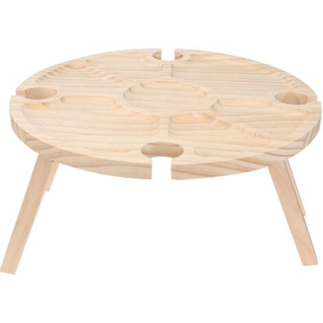 Vtizikl Table De Pique- avec Porte-Verres À Vin Table D'extérieur Portable en Bois Design pour Camping sur La Plage