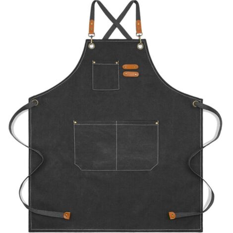 Vtizikl Tabliers Toile, Tablier de Travail,Tablier Barbecue avec 3 Poches Tablier Cuisine pour Homme et Femme,pour Barbecue, Restaurant, Jardin, Barbecue, Café
