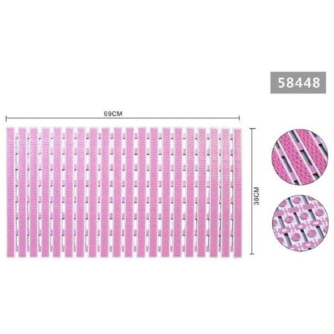 Vtizikl Tappeto Doccia Antiscivolo 69x38cm Tappetino Vasca Bagno Rettangolare Rosa 58448 -