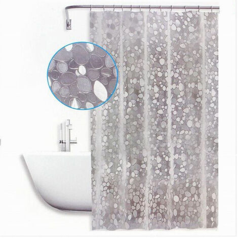 Vtizikl Tenda Doccia Vasca Antimuffa Impermeabile Bianca Con Sassolini 240 X 200cm 59526 -