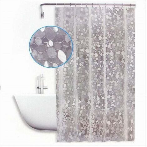 Vtizikl Tenda Doccia Vasca Antimuffa Impermeabile Bianca Con Sassolini 240 X 200cm 59526 -