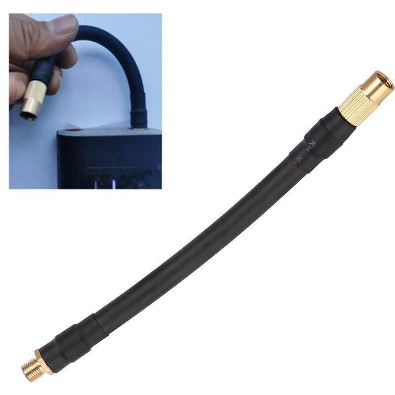 Vtizikl Tuyau en Caoutchouc de Gonfleur de Pneu, 6,3 Pouces Tuyau D'extension de Gonfleur de Pneu Tube de Pompe à Air Remplacement pour L'automobile