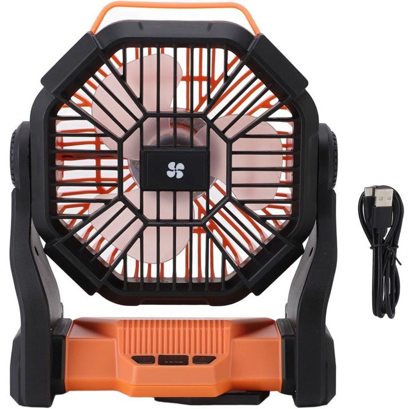 Vtizikl Ventilateur Batterie pour Camping 10400mAh, Puissant Silencieux avec Lumière LED , Ventilateur Rechargeable USB pour Tente Extérieur Bureau