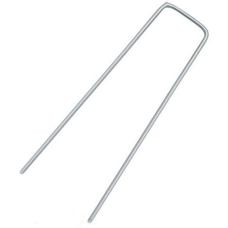 Vtizikl100x Sardines Piquet - Pack de 100 Agrafes Paillage en Acier Galvanisé - Fixation Bache, Tente, Grillage, Cloture