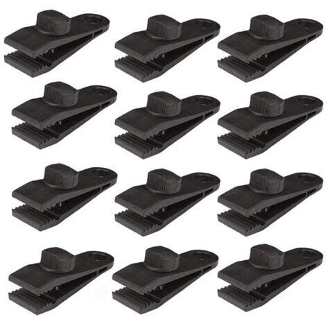 Vtizikl12 Pices Clips de bâche Heavy Duty Lock Grip, Clips de couverture de piscine Lot de 4 pinces de bâche Heavy Duty
