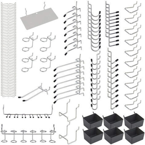 Vtizikl140Pcs Pegboard Metal Crochets Organisateur Assortiment Kit Peg Serrures Applications Suspendues, Ensoleillé