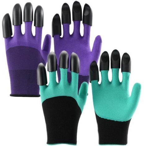 Vtizikl2 Paires de Gants de Jardin avec Griffes, Gants de Jardin Imperméables de Qualité Supérieure Gants