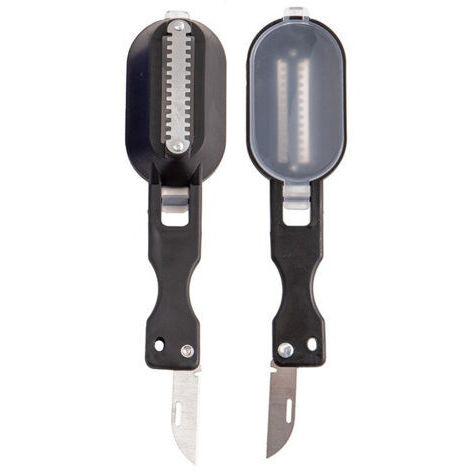Vtizikl2 Pices Ecailleur A Poisson Professionnel Grattoir à Ecaille De Poisson avec Couvercle ÉPlucheur De Poisson Pratique DéTartreur Grattoir Nettoyant Outil De Cuisine Outil à éPlucher (Noir)