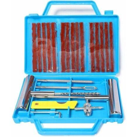 Vtizikl22pcs Kits de réparation de pneus, Outils de réparation de pneus Lourds et Ensembles de réparation de pneus pour Voitures, Motos, camions, VTT, tracteurs, Camping-Cars