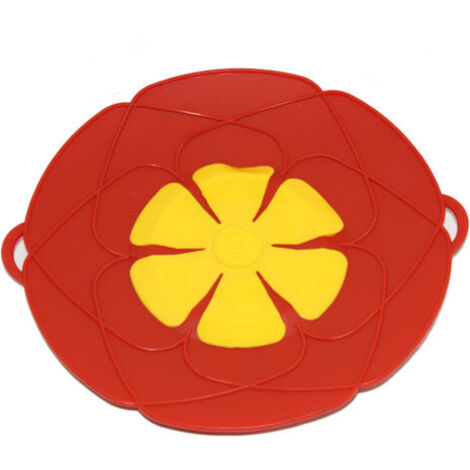 Vtizikl26CM silicone ménage anti-déversement, anti-poussière et anti-éclaboussures cache-pot cuisine résistant aux hautes températures anti-éclaboussures anti-ébullition cache-pot（rouge）