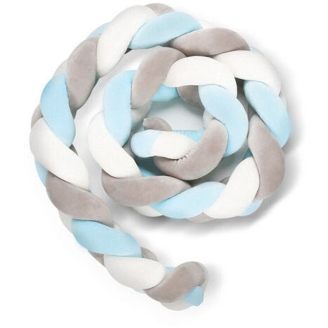 Vtizikl2M Baby Nestchen Schlafen Orthopädisches Bettschlange Knotenkissen Matelas Gris Blanc Bleu - Gris blanc bleu