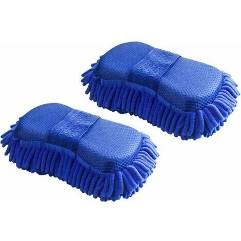 Vtizikl2x Éponge de nettoyage de voiture en microfibre Chenille Gant de lavage microfibre Chenille pour la voiture Véhicule Care Brosse de Lavage éponge avec dragonne intégrée Eponge lavage carrosseri