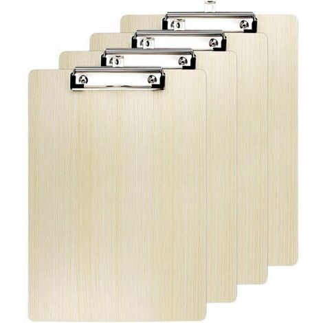 Vtizikl4 pièces presse-papiers/presse-papiers/tableau d'écriture A4 moderne haute qualité densité conseil Grain de bois coins arrondis presse-papiers