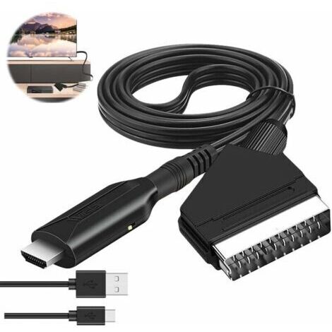 VtiziklAdaptateur Audio Vidéo Péritel vers HDMI pour HDTV/DVD/Décodeur/PS3/PAL/NTSC - Convertisseur THSINDE