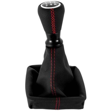 VtiziklApplicable à la marque 206 levier de changement de vitesse handball cache anti-poussière, couture en cuir intégré cache anti-poussière de poignée de changement de vitesse (rouge)