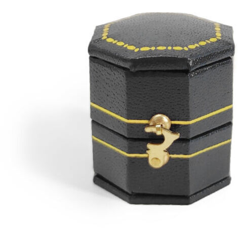 VtiziklBoîte à bagues vintage bijoux présentoir organisateur boîte sortie en cuir PU(noir)