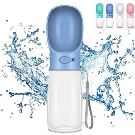 VtiziklBouteille d'eau pour Chien 550ml. Anti-Fuite Portable Gourde pour Chien sans BPA. Distributeur d'eau Portable Voyage Gourde avec Bouton Lock pour Chien Chiot Chat Animaux de Compagnie