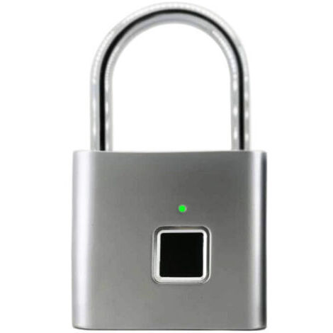 VtiziklCadenas à empreintes digitales, Bluetooth Lock APP Déverrouillage, cadenas intelligent, serrure biométrique sans clé adaptée pour sac à dos, vélo, casier d'école, serrure de casier de gym（argen