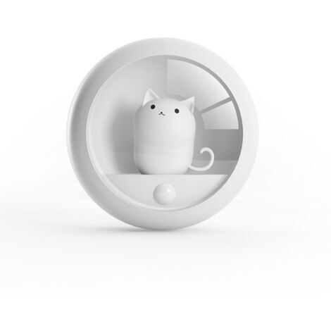 VtiziklChaton veilleuse intelligente capteur de corps humain lampe USB lampe de chevet Rechargeable cadeau créatif