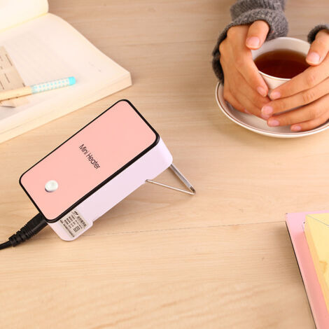 VtiziklChauffage d'appoint,Mini chauffage portable,Petit chauffage d'appoint de bureau,200w 220v,Convient pour le bureau,la chambre à coucher - Rose