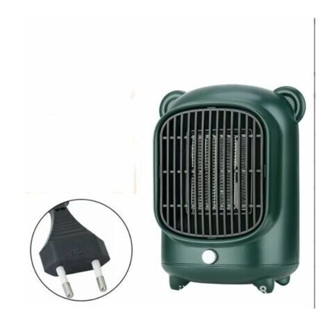 VtiziklChauffage Rapide - Fast Heater Radiateur Soufflant Céramique Salle De Bains Chambre Chauffage D’appoint Electrique Thermostat Minuterie Oscillation Moteur DC Brushless Basse Consommation (Vert)