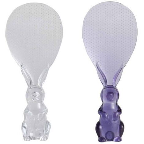 VtiziklCuillère à riz en plastique, spatule à riz antiadhésive, cuillère à riz verticale, cuillère de cuisine transparente en cristal, cuillère à riz verticale transparente, spatule