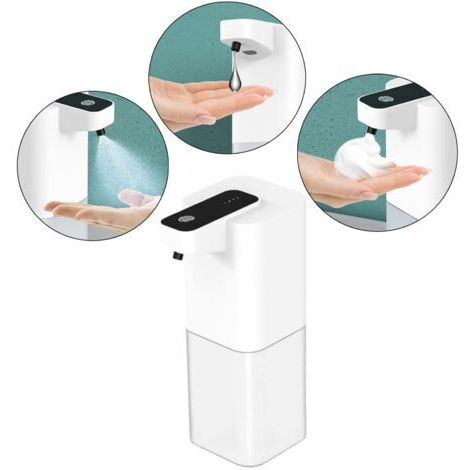 VtiziklDistributeur de savon automatique de 14 oz 400 ml, distributeur de savon haute capacité équipé d'un capteur de mouvement infrarouge adapté à la salle de bain (couleur : mousse mousse)