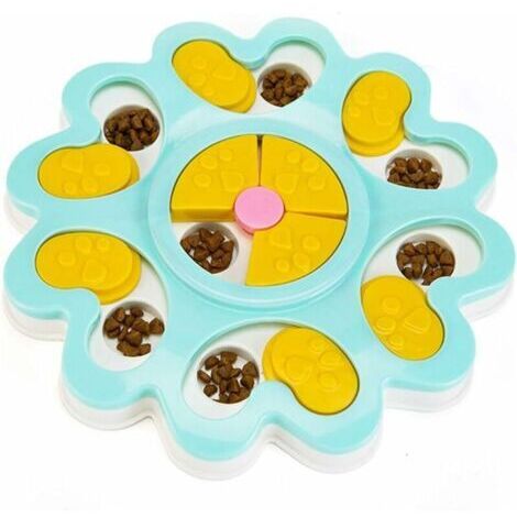 VtiziklDog Puzzle Feeder Toy, Slow Feeder Dog Toy, Jouet pour Chien Puzzle Feeder, Chiens Puzzle IQ Jouet de Formation, Slip Puzzle Bol Mangeoire mangeoire avec antidérapant, Ensoleillé