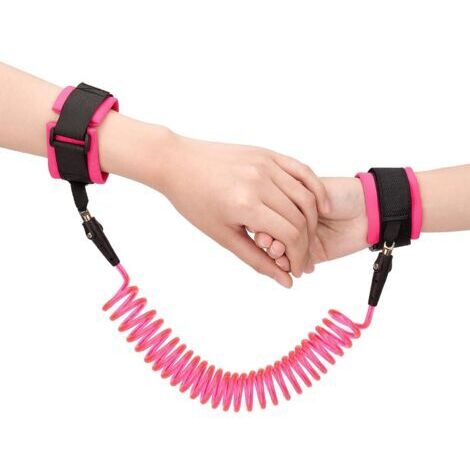 VtiziklLaisse de ceinture de poignet anti-perte de 2,5 m pour enfants, laisse de sécurité en câble élastique rotatif à 360 ° pour bébé et tout-petit (rose), Ensoleillé