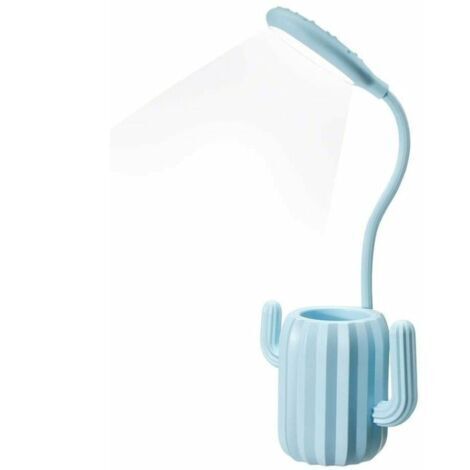 VtiziklLampe de Bureau Sans Fil, Lampe de Table Liseuse LED Tactile Luminosité Ajustable avec Pot à Crayon Bureau Décoration Cadeau Originale pour Ado Fille Enfant - Bleu